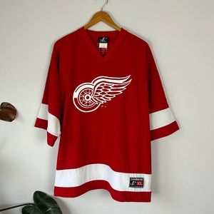 Detroit Redwings Logo Athletic Red White Brendon Shanahan Jersey